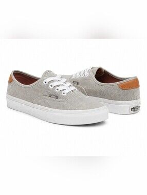 Vans Low Top Linen Sneaker with Leather Accents